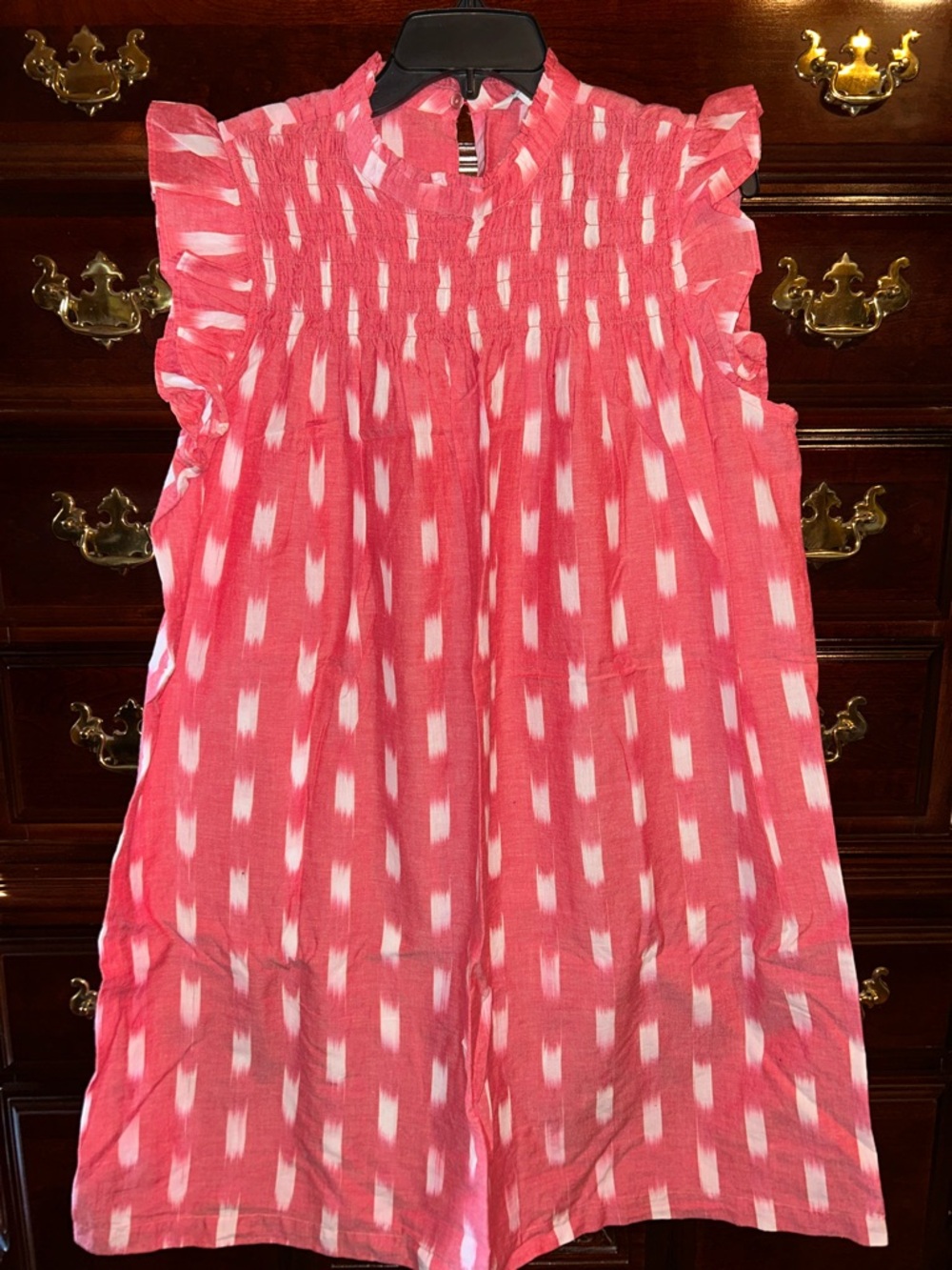 Crown & Ivy Pink Sleeveless Ruffle Smocked Dress, Size XL, NWT